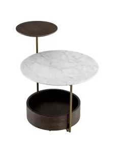 Faye Brushed Brass Side Table 