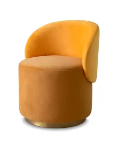 Greer Low Roche Yellow Velvet Dining Chair 