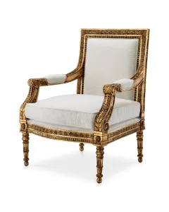 Louis Seniter Cream & Antique Gold Armchair 
